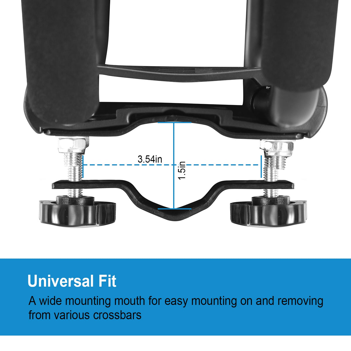 Universal steel J-bar kayak roof carrier pair for compatible vehicle crossbars — feature detail