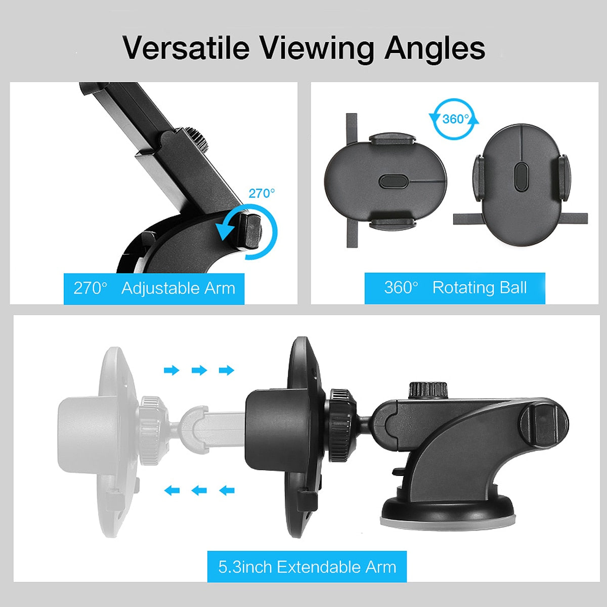 Telescopic dashboard car phone holder with suction mount — product image 10