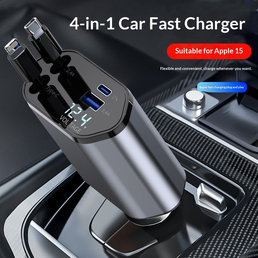 4-in-1 retractable car charger – product photo 6