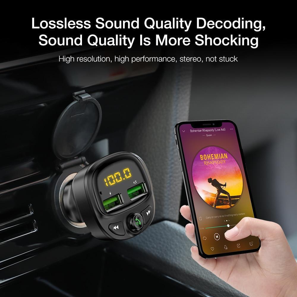 Bluetooth FM Transmitter & Dual USB Car Charger – product view