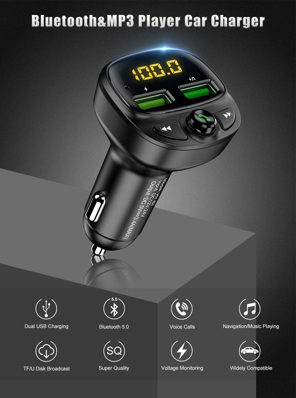 Bluetooth FM Transmitter & Dual USB Car Charger – product detail view 4