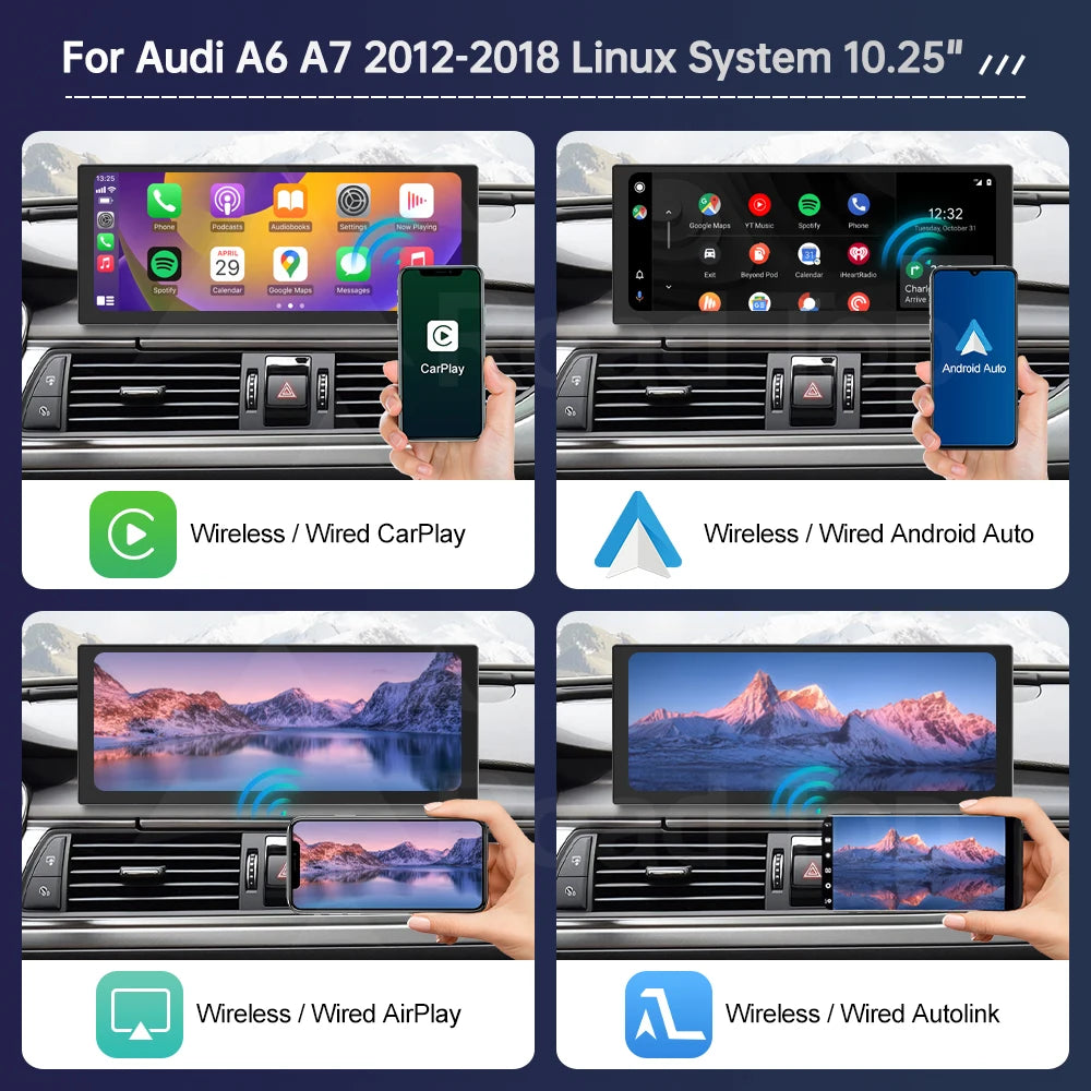 Road Top 12.3-inch Wireless CarPlay Screen — Audi A6 / A7
