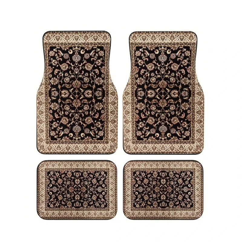 Boho Paisley 4-Piece Car Floor Mat Set — Universal Style