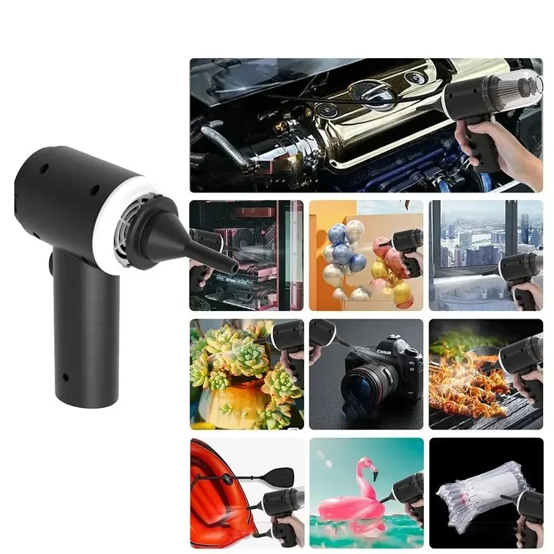 STECOOM™ Compact Cordless Car Vacuum – USB Rechargeable
