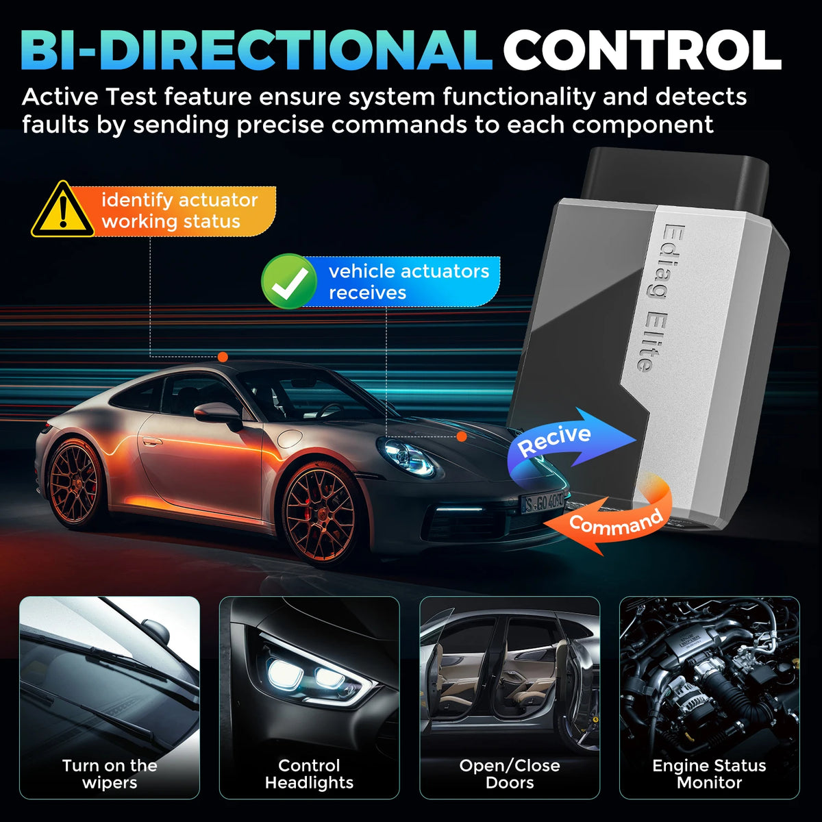 KINGBOLEN Ediag Elite — Bidirectional OBD2 Diagnostic Scanner