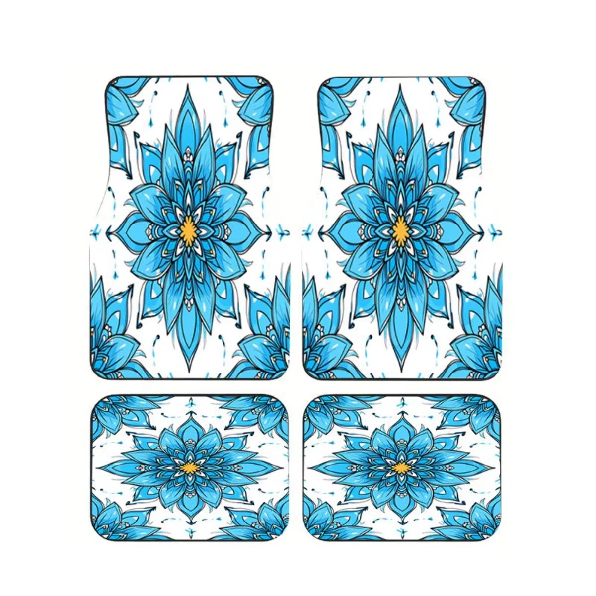 Boho Paisley 4-Piece Car Floor Mat Set — Universal Style