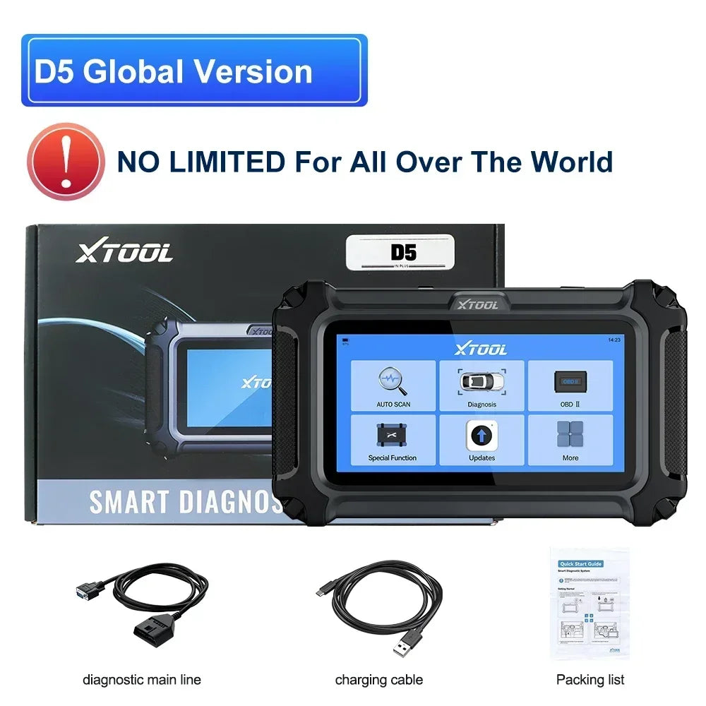 XTOOL D5 OBD2 Diagnostic Scanner — 10 Service Functions