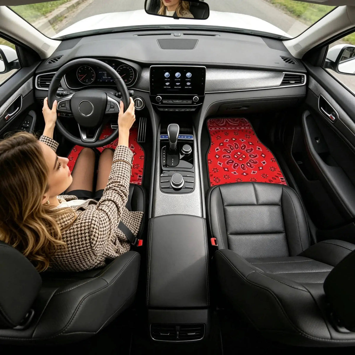 Boho Paisley 4-Piece Car Floor Mat Set — Universal Style