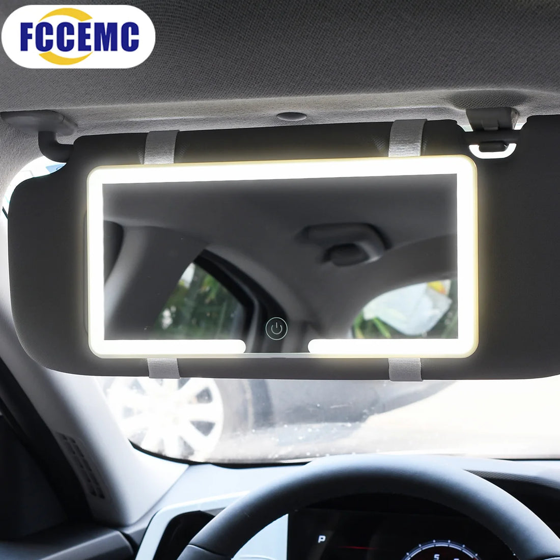 FCCEMC LED Car Sun Visor Vanity Mirror – Adjustable Light – clean source-accurate studio product image