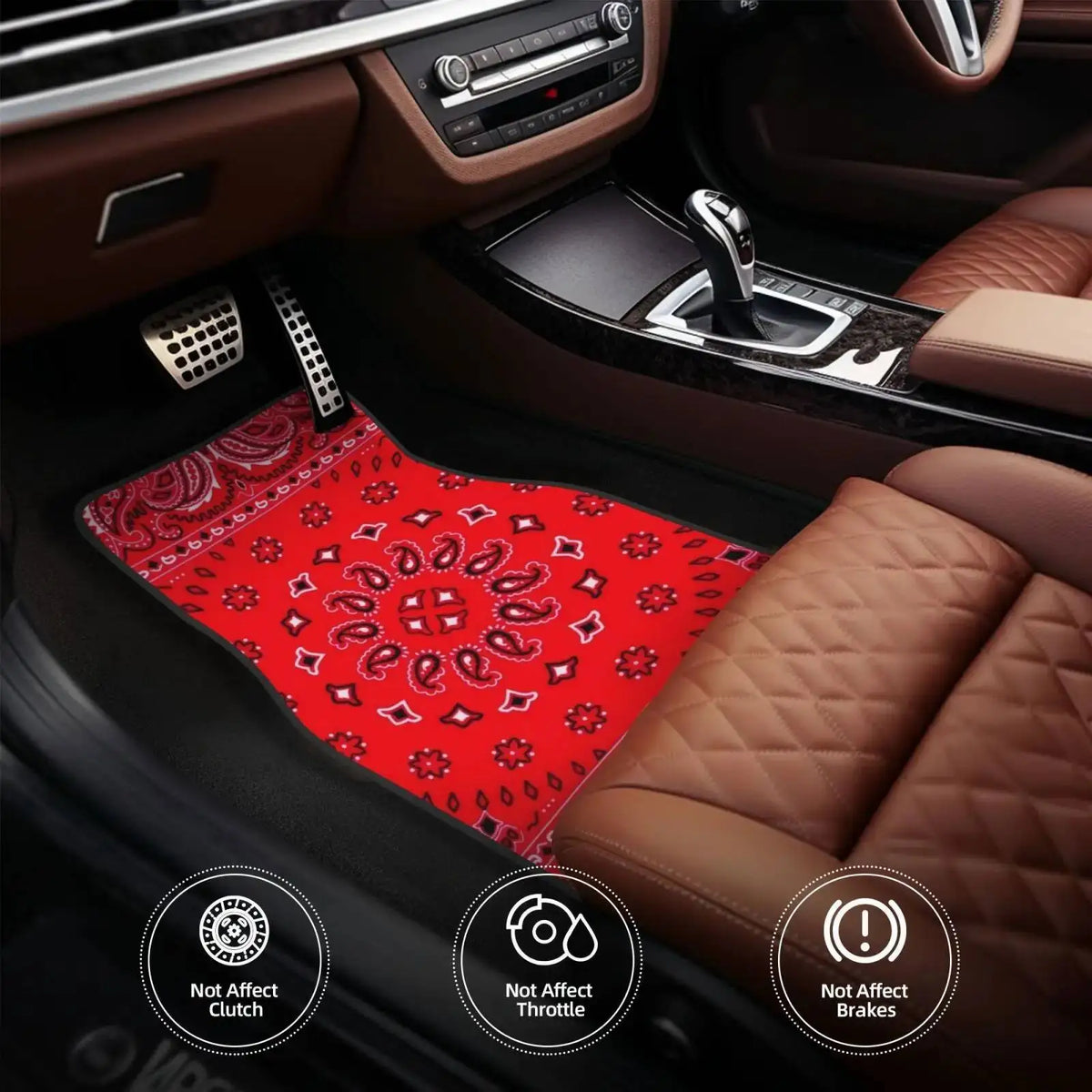 Boho Paisley 4-Piece Car Floor Mat Set — Universal Style