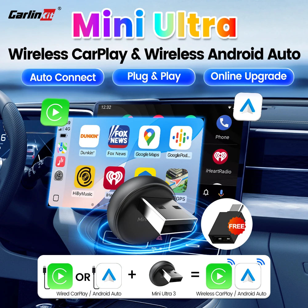 Carlinkit Mini Ultra 3 — Wireless CarPlay & Android Auto Adapter
