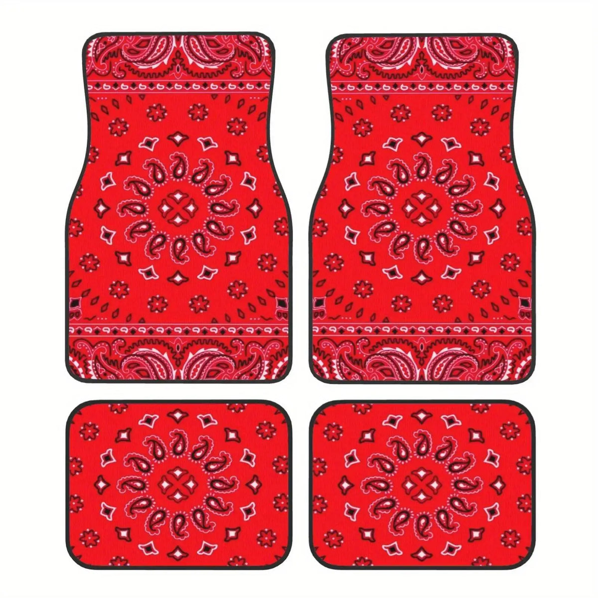 Boho Paisley 4-Piece Car Floor Mat Set — Universal Style