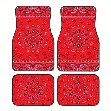 Boho Paisley 4-Piece Car Floor Mat Set — Universal Style