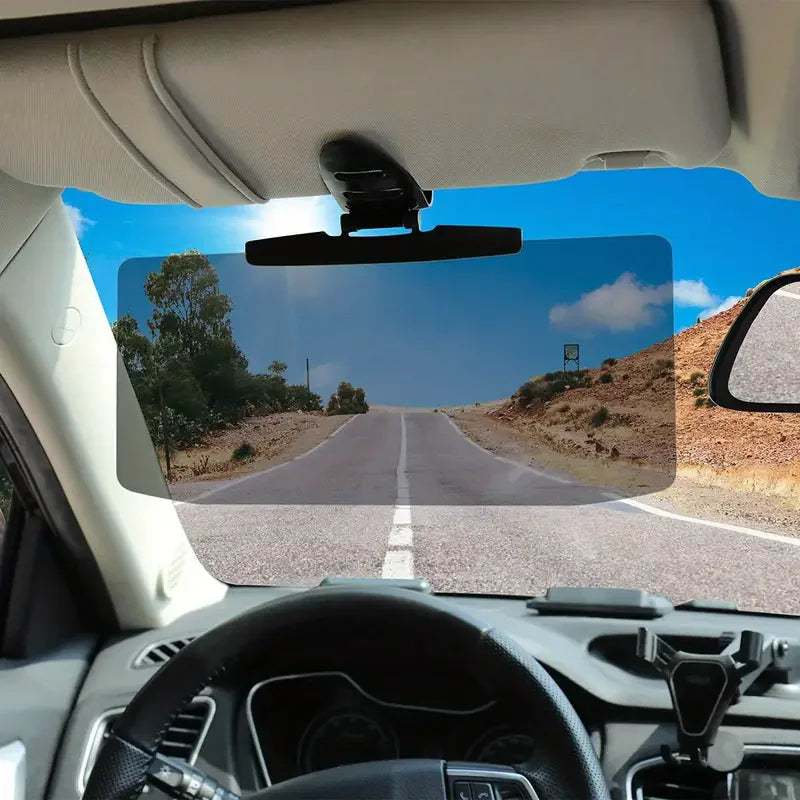 Grey clip-on anti-glare auxiliary sun visor shield – STECOOM