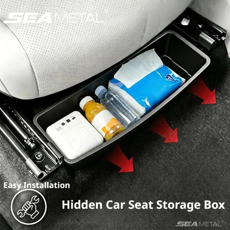 Compact under-seat storage box for organising car accessories – STECOOM