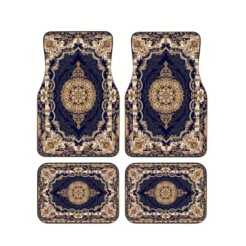 Boho Paisley 4-Piece Car Floor Mat Set — Universal Style