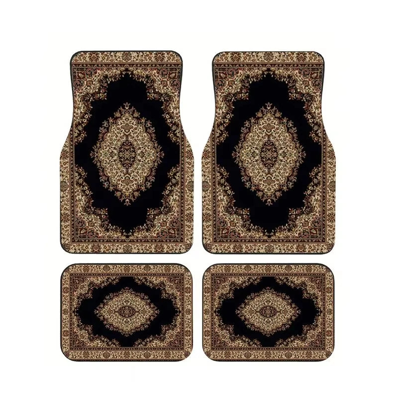 Boho Paisley 4-Piece Car Floor Mat Set — Universal Style