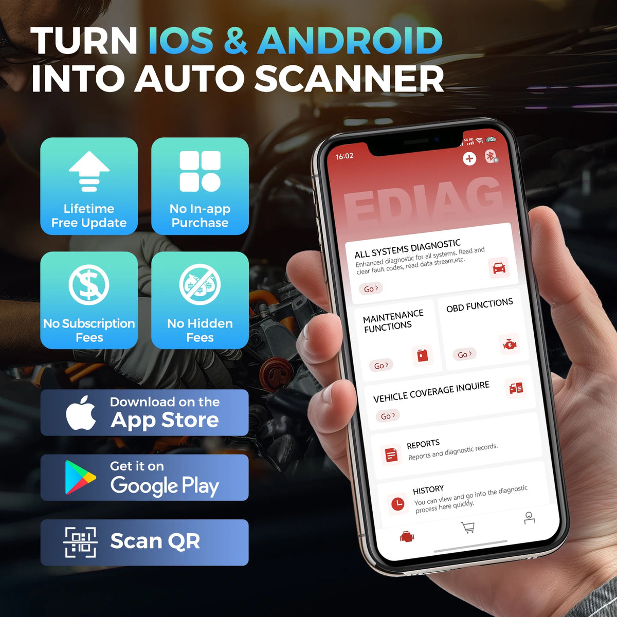 KINGBOLEN Ediag Elite — Bidirectional OBD2 Diagnostic Scanner