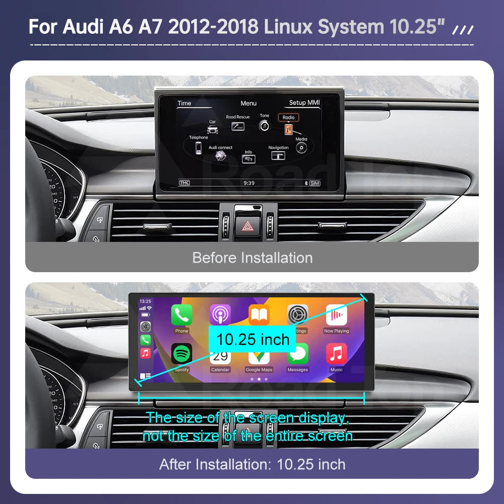 Road Top 12.3-inch Wireless CarPlay Screen — Audi A6 / A7