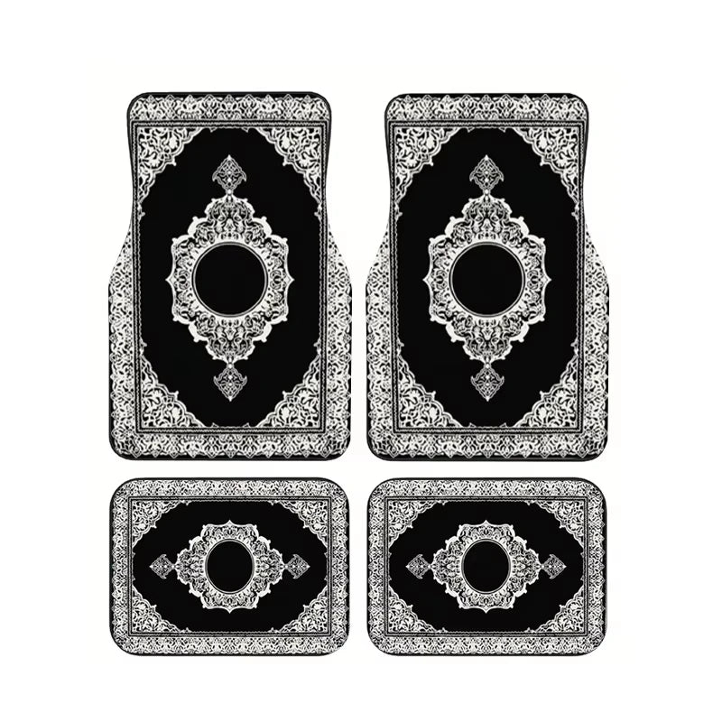 Boho Paisley 4-Piece Car Floor Mat Set — Universal Style