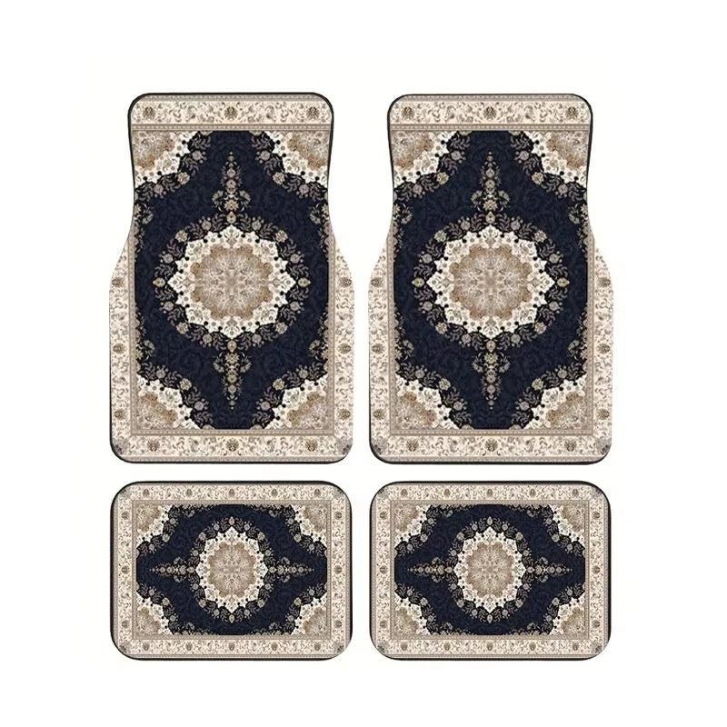 Boho Paisley 4-Piece Car Floor Mat Set — Universal Style
