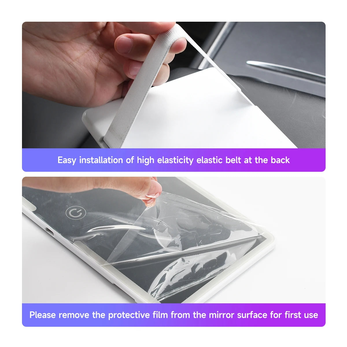 FCCEMC LED Car Sun Visor Vanity Mirror – Adjustable Light