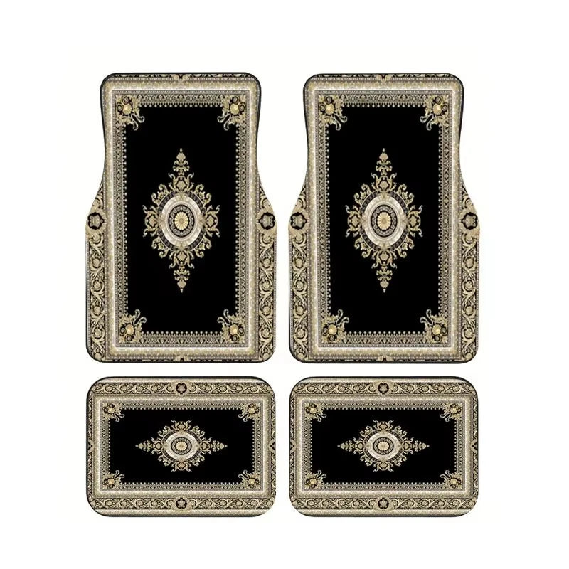 Boho Paisley 4-Piece Car Floor Mat Set — Universal Style