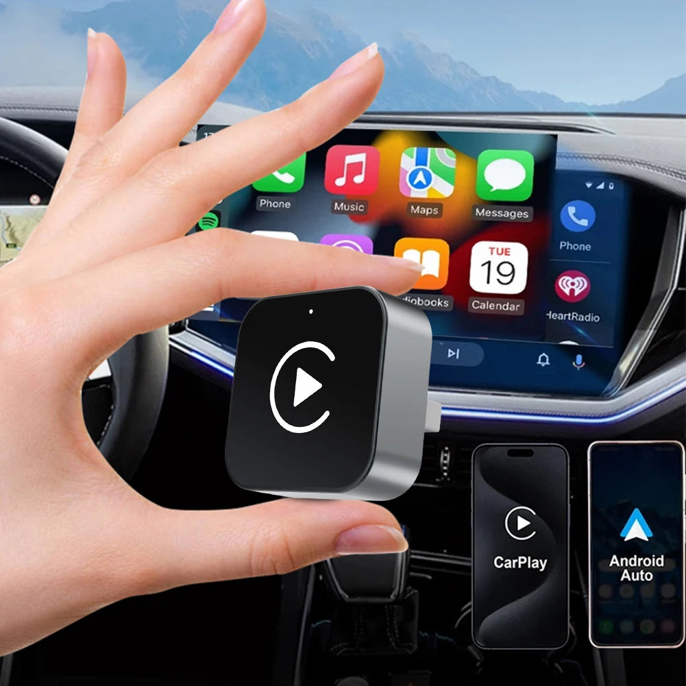 2-in-1 Wireless CarPlay & Android Auto USB Adapter