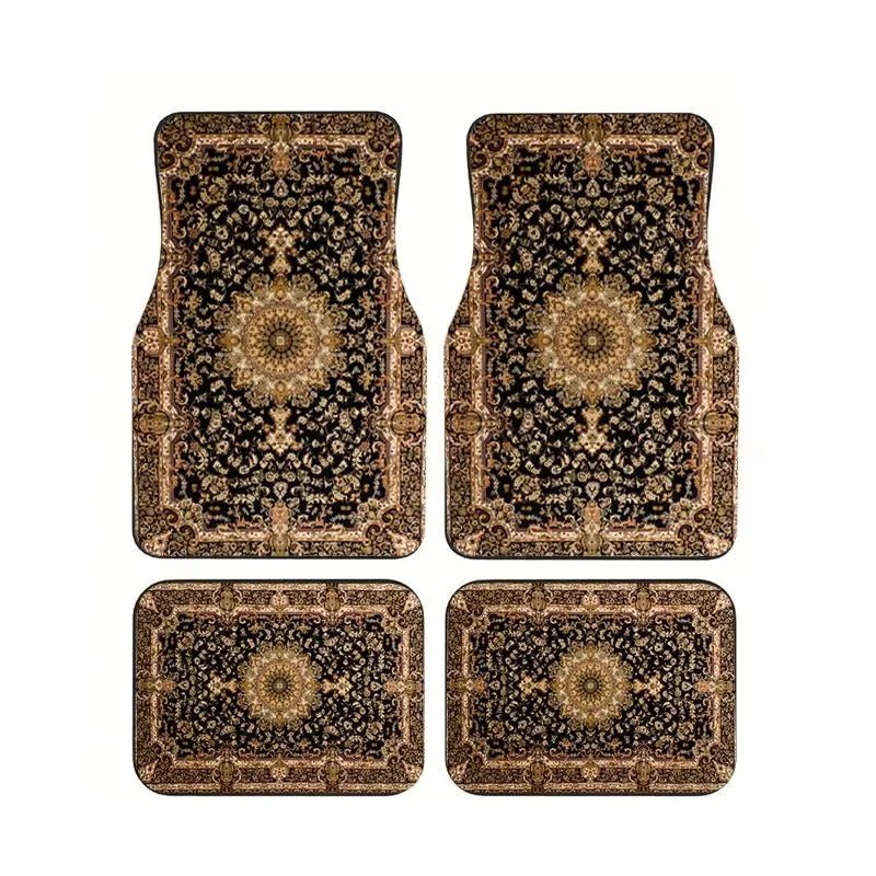 Boho Paisley 4-Piece Car Floor Mat Set — Universal Style
