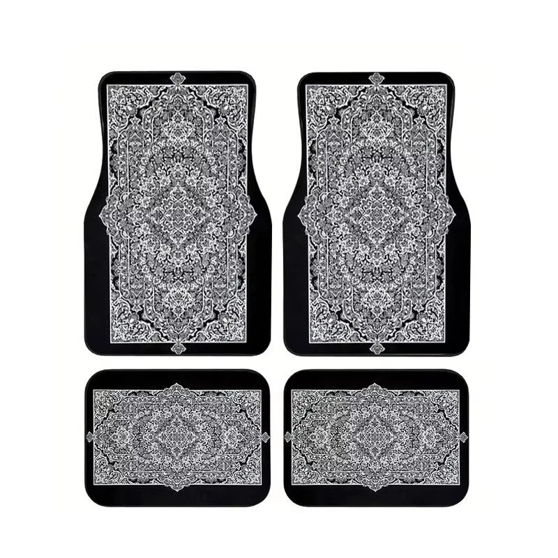Boho Paisley 4-Piece Car Floor Mat Set — Universal Style