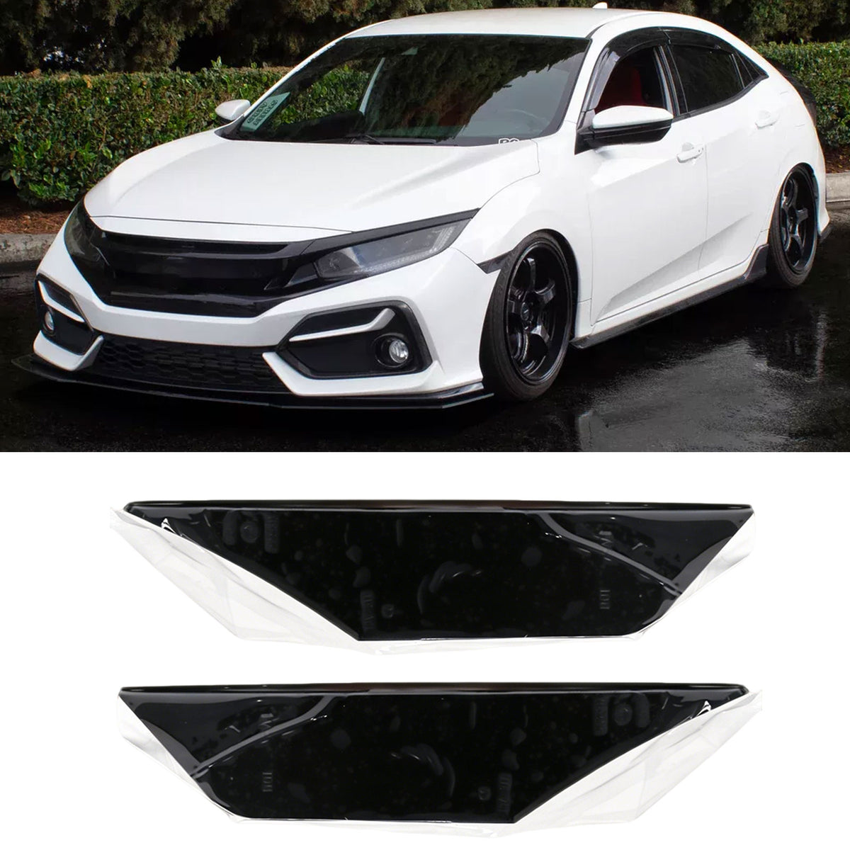 Honda Civic aftermarket LED side marker installation and connection detail