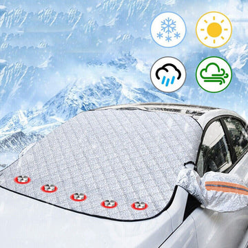 5-magnet reflective car windshield snow and sun protection cover 157 x 118 cm — product photo