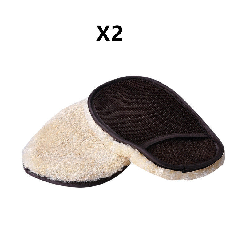 Black soft car wash glove — two-piece variant