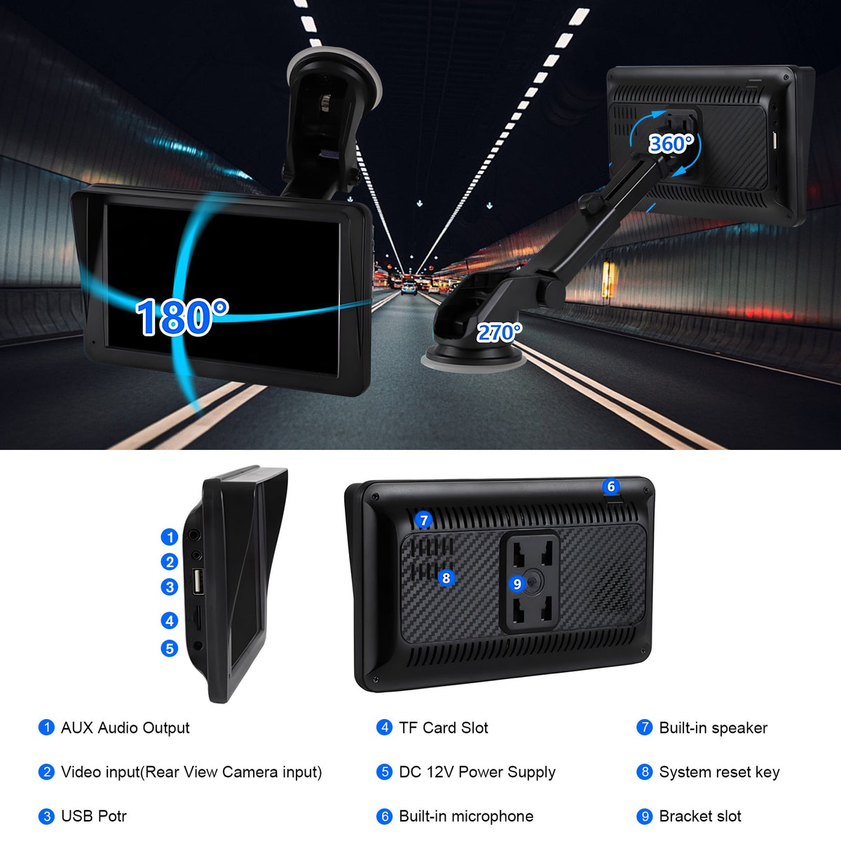 7" Wireless CarPlay & Android Auto Display – product detail view 4