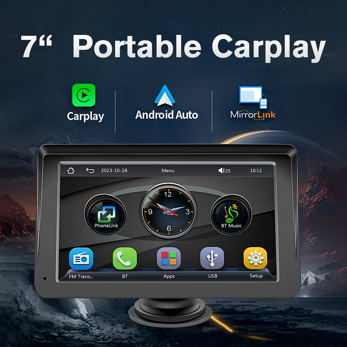 7" Wireless CarPlay & Android Auto Display – product detail view 6