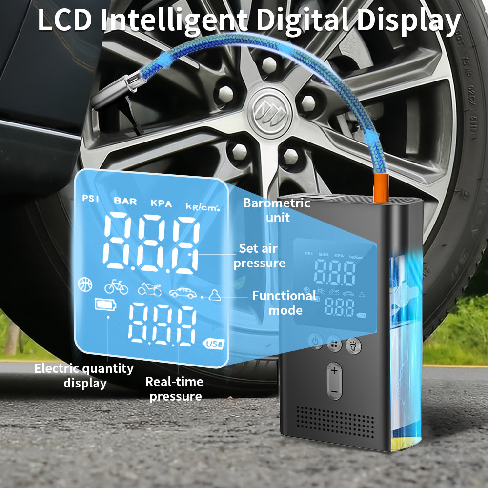 Portable jump starter and air compressor – included roadside accessories