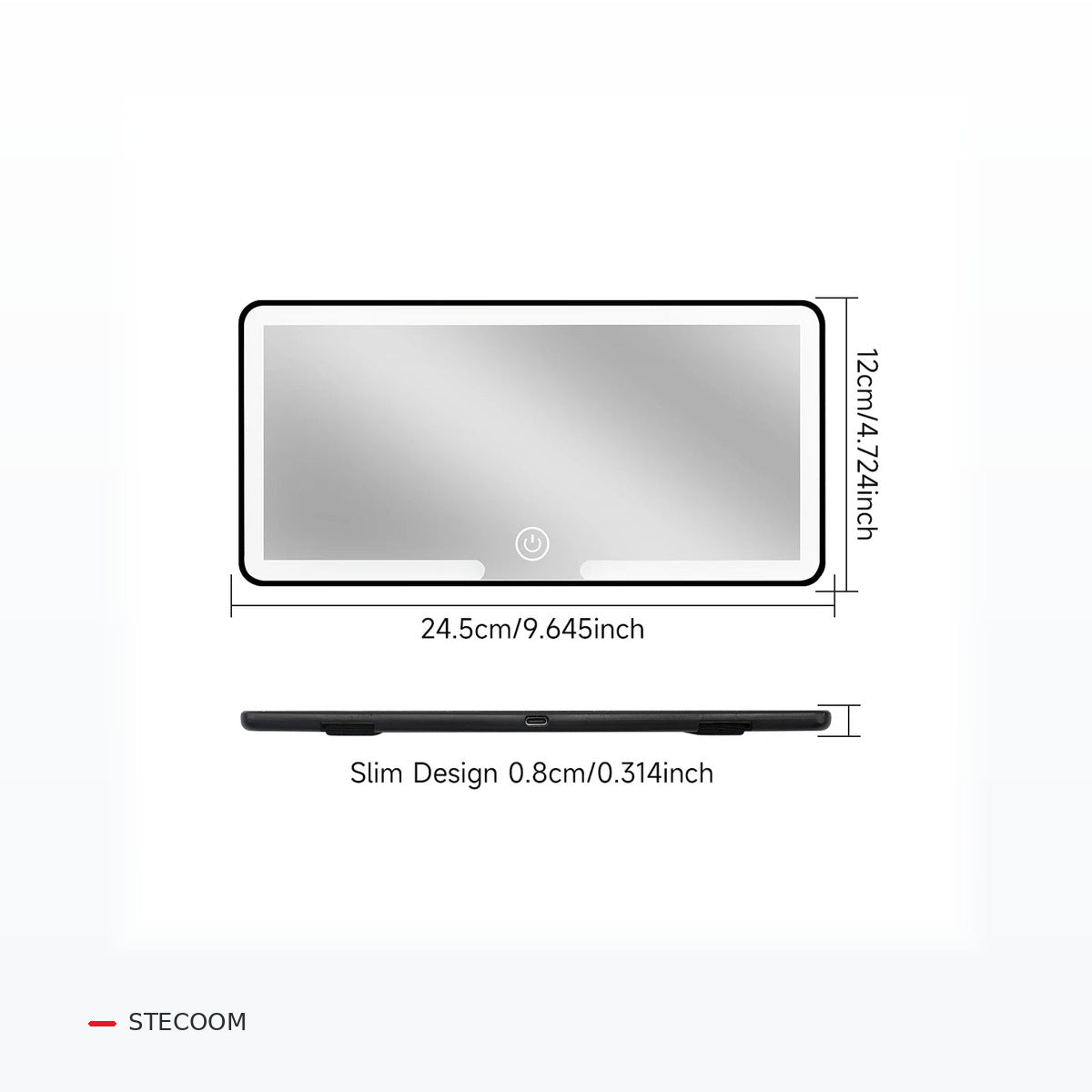 FCCEMC LED Car Sun Visor Vanity Mirror – Adjustable Light – clean source-accurate studio product image