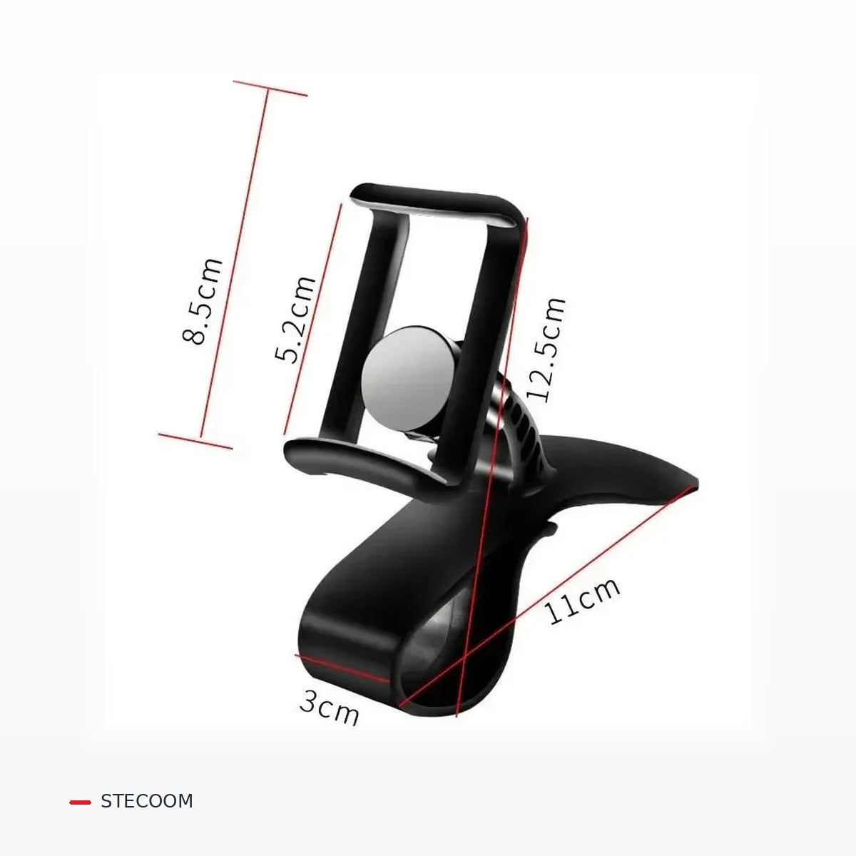 STECOOM™ 360° Adjustable Car Phone Holder – clean source-accurate studio product image